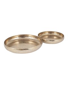 S/2 Gold Hammered Metal Bowls