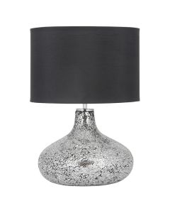 Silver and Black Mosaic Mirror Table Lamp