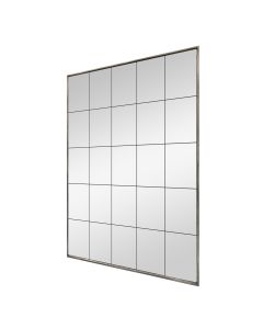 Essentials Large Rectangular Window Mirror in Distressed Metal