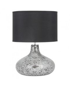 Silver and Black Mosaic Mirror Table Lamp