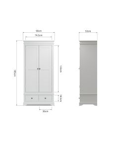 Essentials 2 Door Wardrobe in White