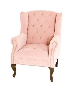 Blush Pink Wing Back Chair