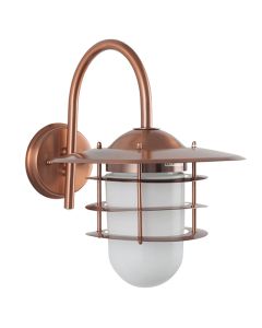 Copper Metal and Opaque Glass Wall Light