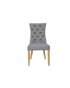 Essentials Curved Button Back Chair  in Light Grey