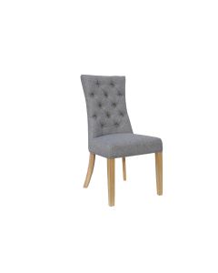 Essentials Curved Button Back Chair  in Light Grey