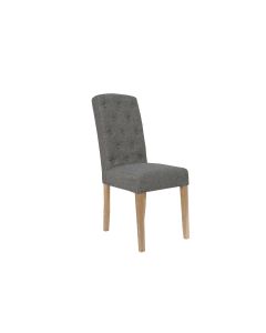 Essentials Button Back Upholstered Chair  in Dark Grey