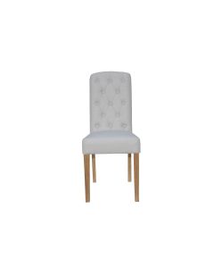 Essentials Button Back Upholstered Chair  in Natural