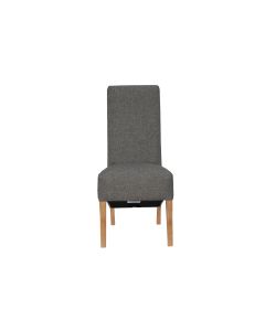 Essentials Scroll Back Fabric Chair  in Dark Grey