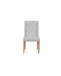 Essentials Button Back and Studded Dining Chair   in Natural