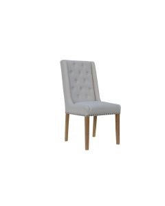 Essentials Button Back and Studded Dining Chair   in Natural