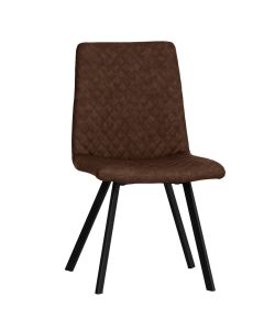 Essentials PU Diamond Stitch Dining Chair in Brown