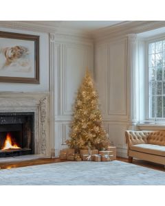 Champagne Twisted Tinsel 225cm Artificial Christmas Tree