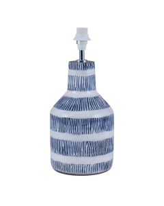 Blue and White Etch Detail Stoneware Table Lamp