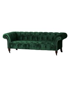 Emerald Velvet Chesterfield Three Seater Sofa