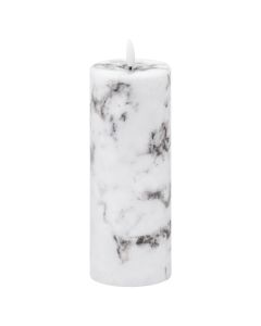 Luxe Collection Natural Glow 3x8 Marble Effect LED Candle