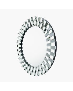 Mirrored Glass Tile Round Wall Mirror