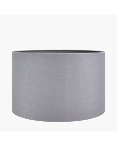 Lino 50cm Steel Grey Self Lined Linen Drum Shade