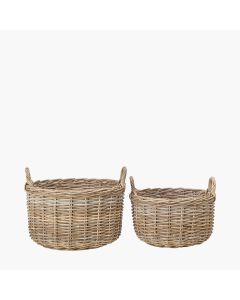 Set of 2 Grey Kubu Log Baskets