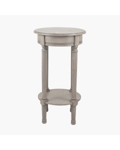 Heritage Taupe Pine Wood Round Accent Table K/D