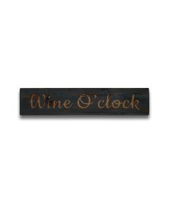 Wine Oclock Grey Wash Wooden Message Plaque