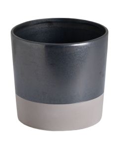 Large Metallic Grey Ceramic Planter