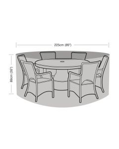 6 Seat Round Patio Suite Weather Cover 225x89cm