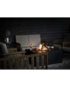 Happy Cocoon Rectangular Gas Fire Pit - Black