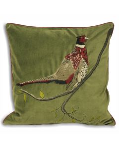 Hunter Velvet Pheasant Cushion