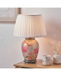 Dahlia Alstroemeria Medium Glass Lamp Base