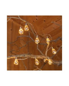 Solar Party Lights 10 Warm White LED, Clear Bulb