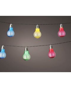 Solar Party Lights 10 Warm White LED, Multi Coloured Bulb