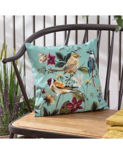 Midnight Garden Birds Outdoor Cushion