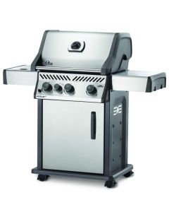Napoleon Rogue XT 3 Burner BBQ 17.25kw with IR Sizzle Zone Side Burner. Stainless Steel Doors and High Lid