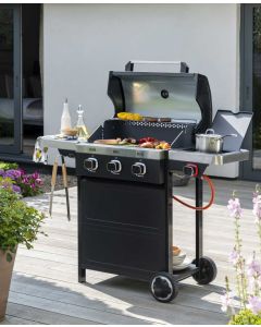 Vista 3 Burner Gas BBQ with Side Burner and Accessory Bundle