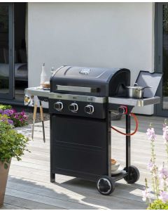 Vista 3 Burner Gas BBQ with Side Burner and Accessory Bundle