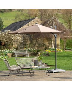 Voyager T1 3m Round Taupe Parasol