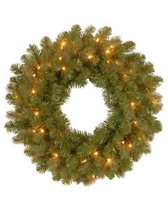 Bayberry Spruce 24" Wreath with 50 Soft White Lights 