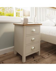 Essentials 3 Drawer Bedside  in Dove Grey