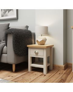 Essentials 1 Drawer Lamp Table in Dove Grey