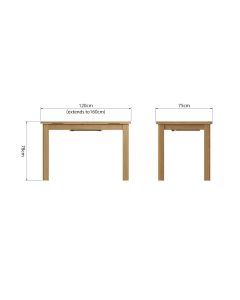Essentials 1.2M Extending Table in Rustic Oak