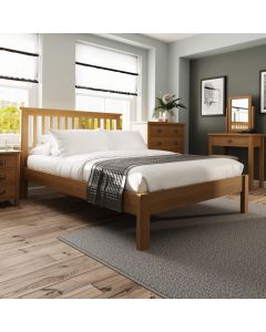 Essentials 4'6 Bed  in Rustic Oak