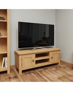 Essentials Large TV Unit  in Rustic Oak