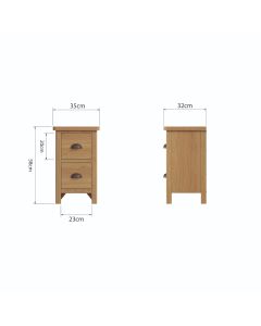 Essentials Small Bedside Cabinet  in Rustic Oak