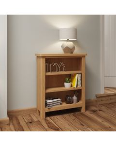 Essentials Small Wide Bookcase  in Rustic Oak