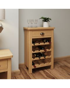 Essentials Wine Cabinet  in Rustic Oak