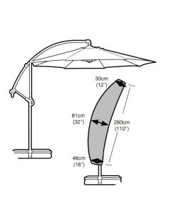 Cantilever & Side Pole Parasol Weather Cover 280x81cm 