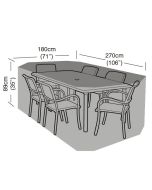 6 Seat Rectangular Suite Weather Cover 270x180x89cm 
