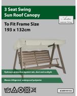 Canopy 193x132cm - Natural for 3 Seat Swing 
