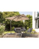 Royce Junior 250x250cm Cantilever Parasol. Taupe Canopy. Night Cover Included.